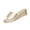 Gold, variant on Women's Crocodile Embossed Wedge Slide Sandals Open Toe Summer Slip on Sandals