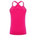 thumbnail image 2 of TiaoBug Kids Girls Cotton Camisole Sleeveless Dance Vest Tops Y Back Yoga Cami Tank Hot Pink 110, 2 of 7