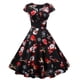 thumbnail image 1 of Vintage Christmas Printed V-Neck Short-Sleeved Dress All-match Breathable Dress Clothing for Theme Parties, 1 of 5
