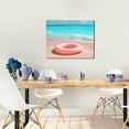 thumbnail image 5 of Kdxio Pink Float Ring On Beach Pattern Canvas Wall Art for Living Room Wall Decor for Bedroom Bathroom Modern Framed Canvas Art Prints Ready to Hang,Horizontal, 5 of 6