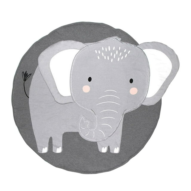 Animaux Bébé pour Chambre de Bébé Rond Éducatif Chaud Doux Tapis d'Activité Éléphant
