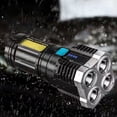 thumbnail image 4 of Fiudx Linterna Led de 4 Cuentas, Recargable Por Usb, Luz Lateral Cob Impermeable, 4 Modos de Luz, Potente y de Bajo Consumo, para Acampar Al Aire Libre, Uso de Emergencia, Tamaño 13,6 X 5 Cm, 4 of 7
