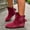 Wine, variant on Womens Slouch Pleated Suede Flat Ankle Booties, Back Ribbon Bow Side Zip Slip On Short Boots, Lightweight Non-Slip Footwear Wine 5(35)