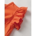 thumbnail image 4 of Toddler Girl Clothes Ruffle Short Sleeve Tops and Printed Shorts Outfits Set Orange 2-3 Years, 4 of 6