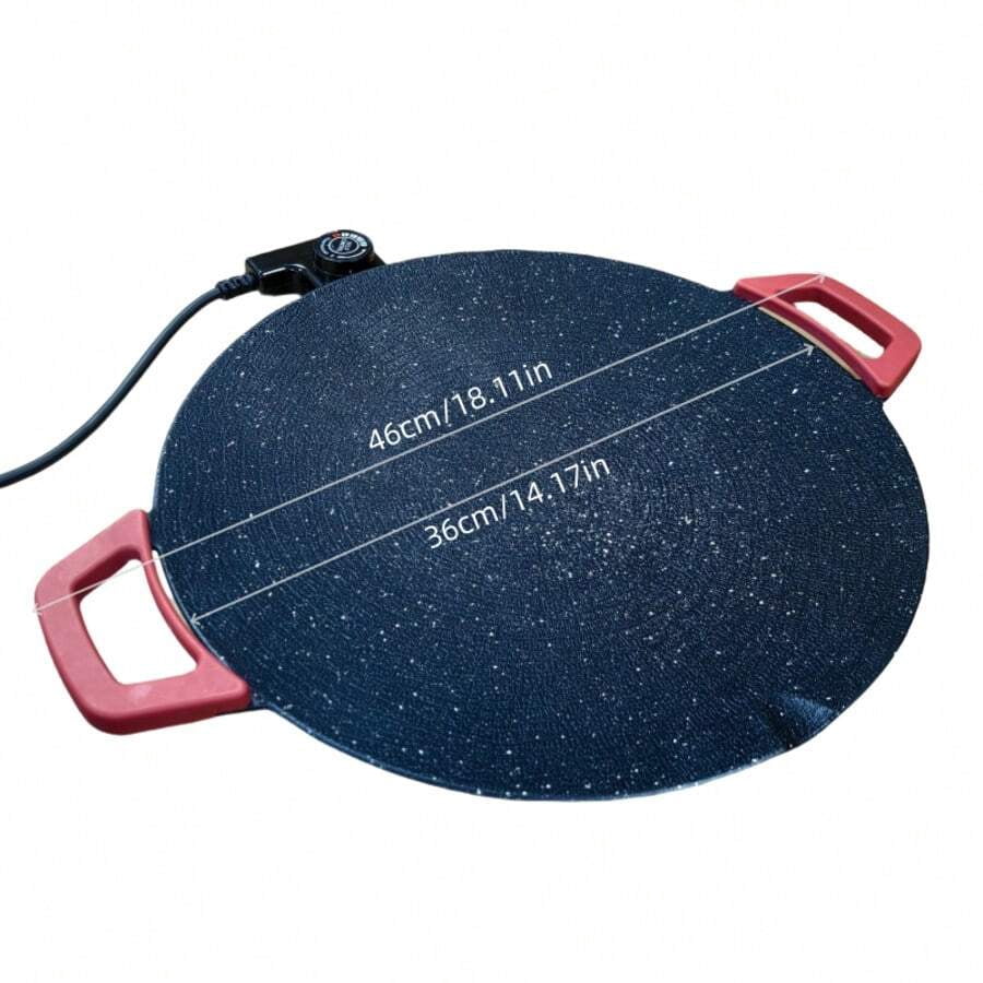 Home Multifunctional Medical Stone Non-Stick Electric Grill Pan, Red Handle, Five-Speed Temperature Control, Fast Heating And Easy-To-Clean Korean Electric Grill, You Can Grill Delicious Barbecue At