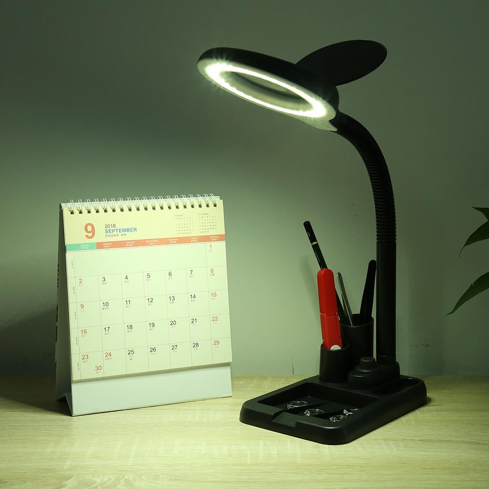 Ejoyous Magnifying Glass Table Lamp With 5x 10x Magnifier 36 Led Lights Desk Adjule