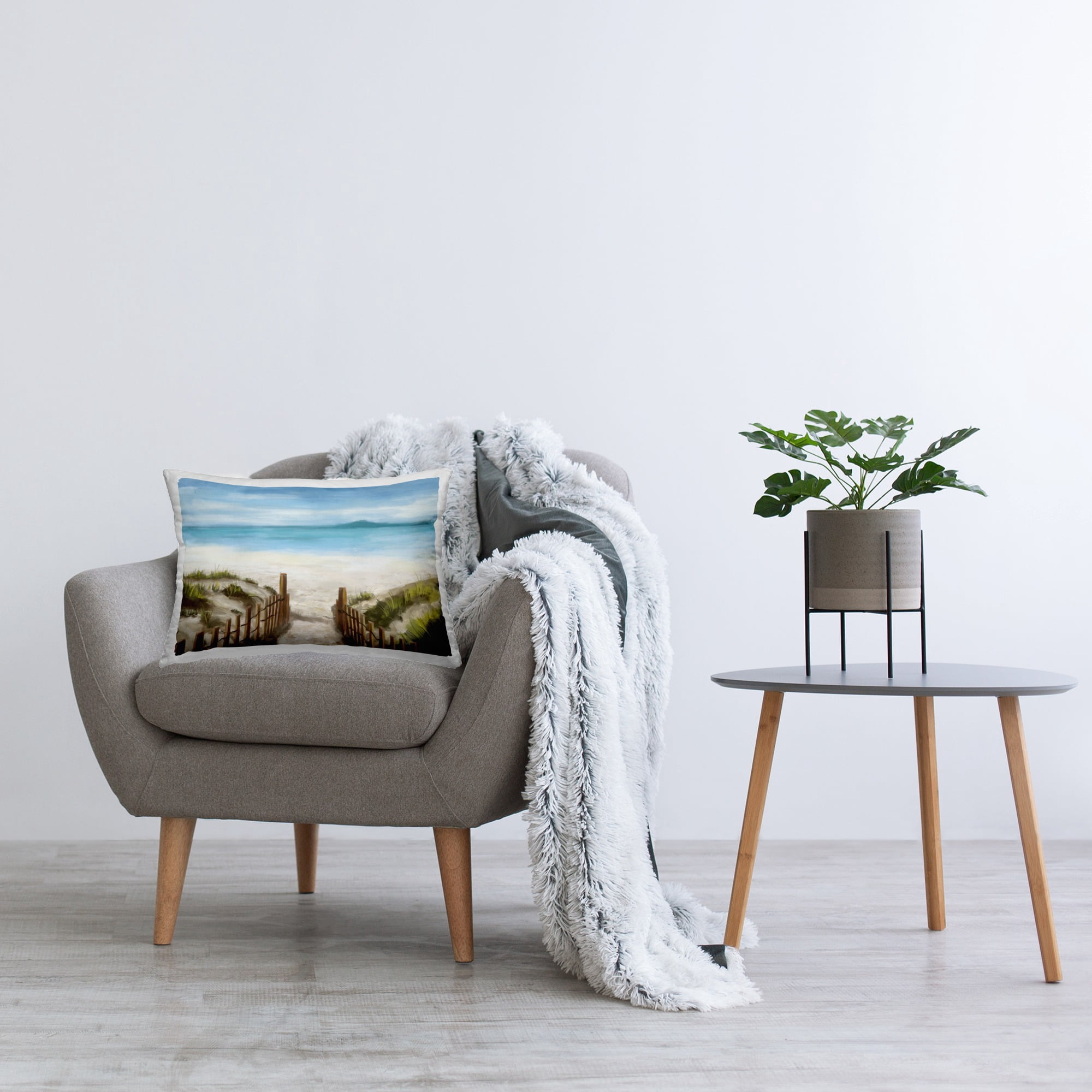 Stupell Industries Sandy Path to Beach Decorative Printed Throw Pillow, 14 x 20
