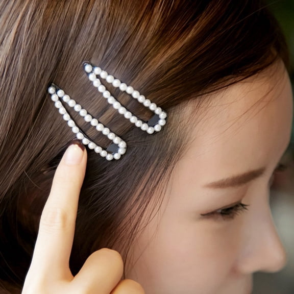 LOLIPPYY 2Pcs Mini Hair Clips Snap Hair Clips Elegant Metal White for Daily Use
