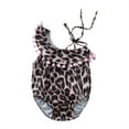 thumbnail image 2 of Traje de baño de bikini de leopardo para niña pequeña, traje de baño con volantes y vendaje, ropa de playa, 2 of 8