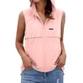 thumbnail image 2 of Inverlee Women's Hooded Sleeveless Vest Full Zip Lightweight Casual Outdoor Windbreaker with Pockets Pink XXXL, 2 of 7