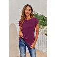 thumbnail image 3 of Blusas casuales de verano para mujer, camisetas de manga corta de gran tamaño, blusas holgadas, 3 of 5