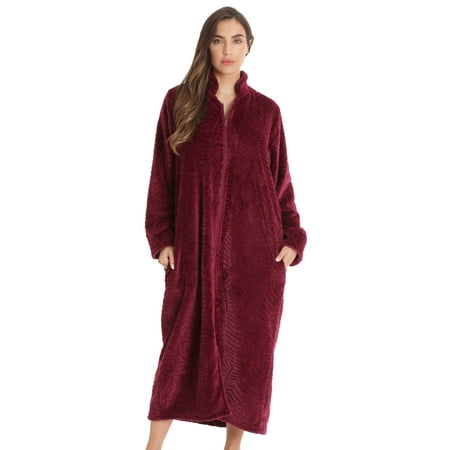 

Just Love Plush Zipper Lounger Robe (Wine X-Large)