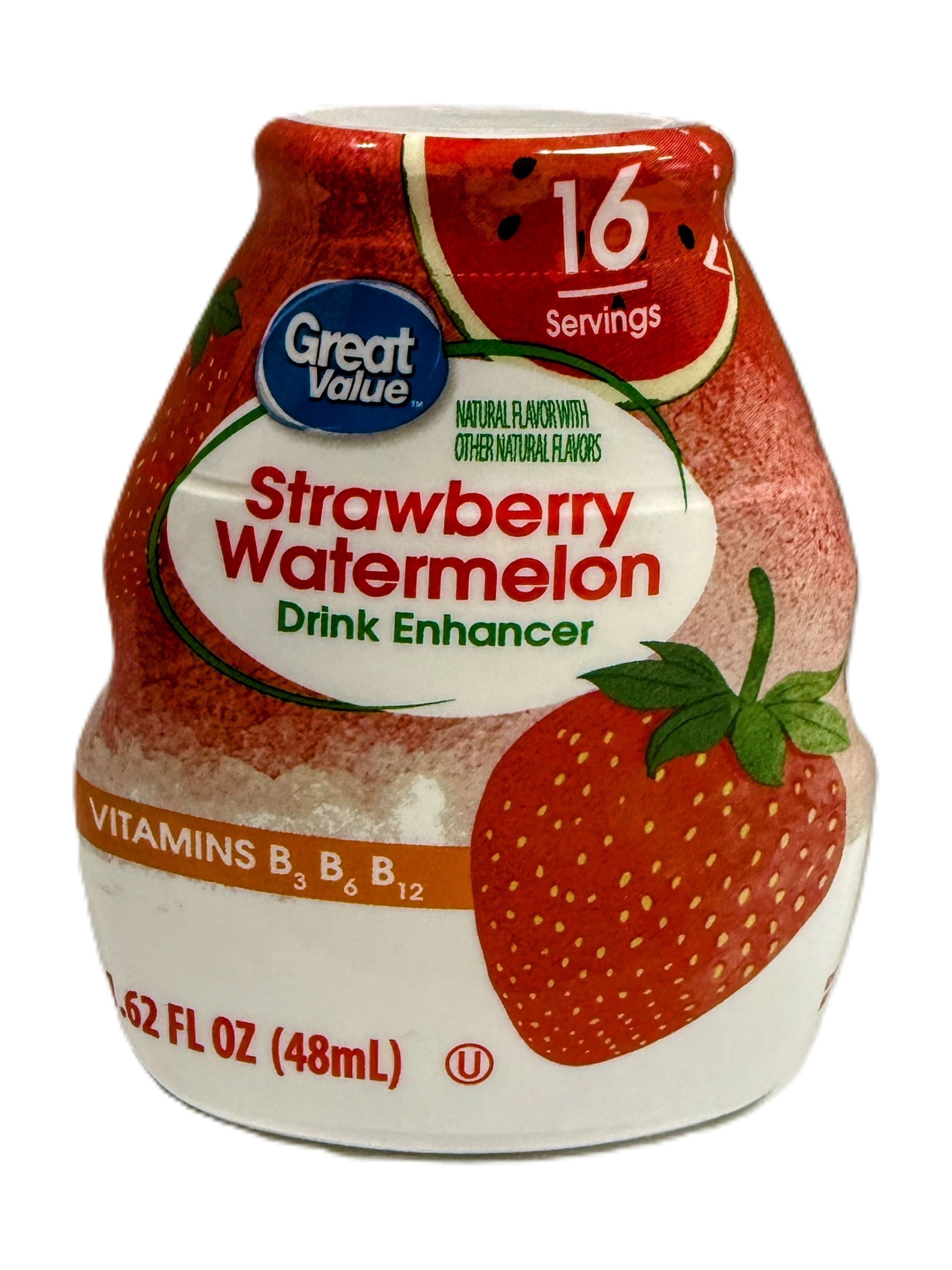 (5 pack) Great Value Liquid Drink Enhancer, Strawberry Watermelon, 1.62 fl oz