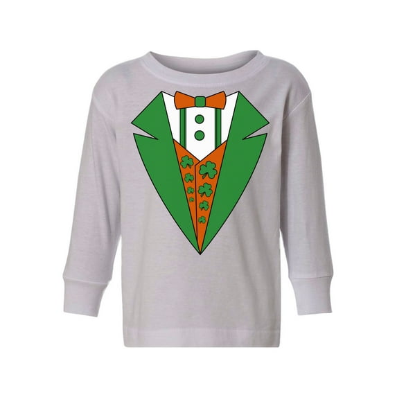 Awkward Styles Boys Girls St. Patty Toddler Long Sleeve Shirt Irish Tuxedo Kids T-shirt Proud Irish