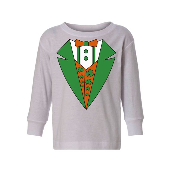 Awkward Styles Boys Girls St. Patty Toddler Long Sleeve Shirt Irish Tuxedo Kids T-shirt Proud Irish