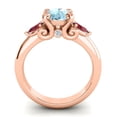 thumbnail image 4 of 2.50 Carat Round Cut Aquamarine & Red Ruby Gemstone Fany Engagement Ring for Women Solid 14K Rose Gold Size 7.5 by Diamond-Capitals, 4 of 8