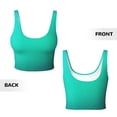 thumbnail image 5 of Fotbe Turquoise Light Blue Pattern Womens' Sports Bra Longline Wirefree Padded with Medium Support Sports Moisture-Wicking Workou Vest,Tank Top-, 5 of 7