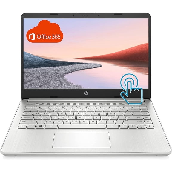 HP Stream 14 inch HD Touchscreen Laptop, AMD Athlon 3050U, 4GB DDR4, 64GB eMMC, Bluetooth, Webcam, HDMI, 1-Year Office 365, Silver, Windows 10 HS
