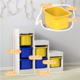 thumbnail image 3 of Qaba Toy Storage Organizer Kids Bookshelf with 6 Plastic Bins, Yellow & Blue, 3 of 10