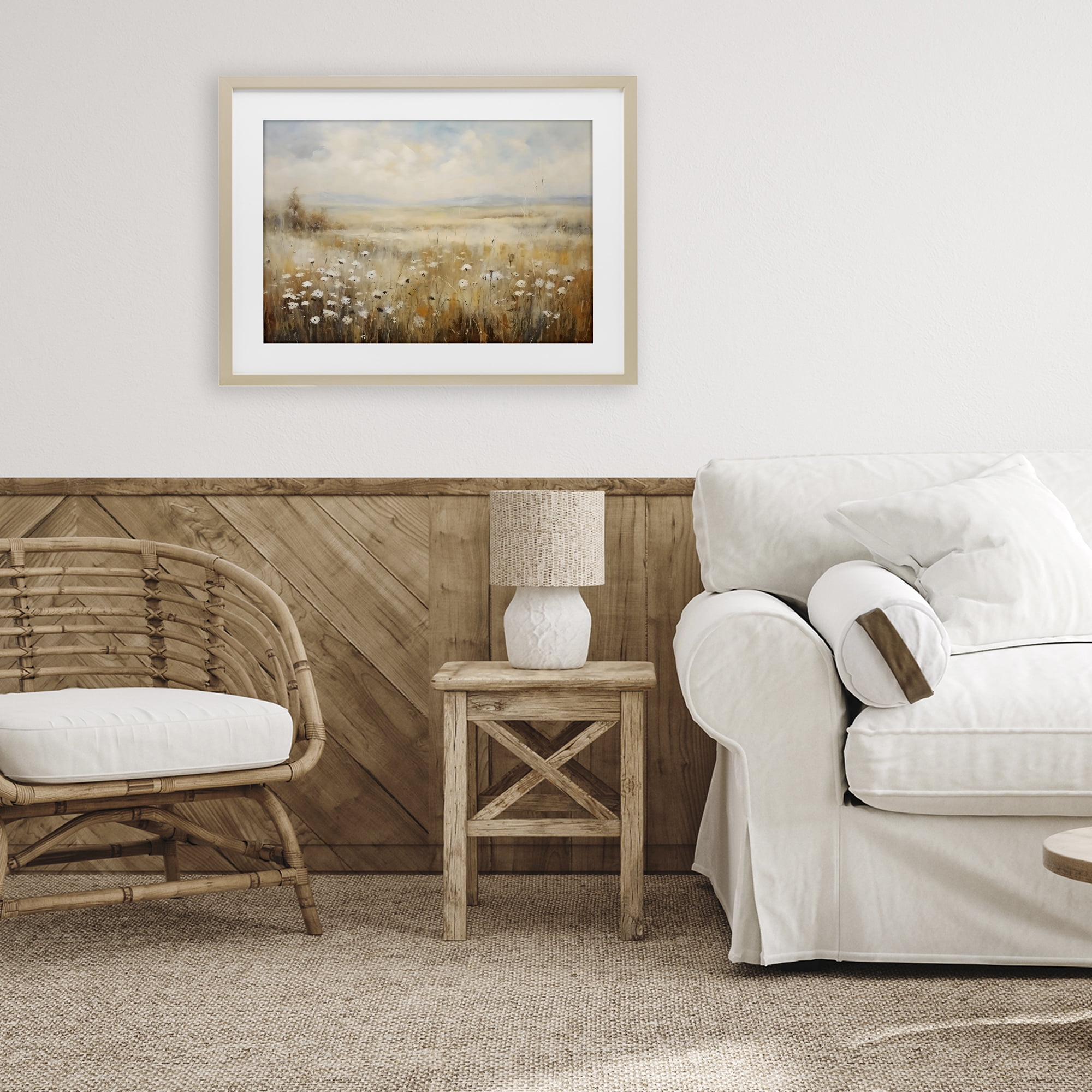 Stupell Industries Neutral Land Calmness Birch Framed Print Under Glass, design by Creative Studio