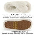 thumbnail image 2 of Women's Open Toe Cross Band Indoor Outdoor Non-Slip House Shoes, Faux Fur Fashion Cute Soft Fluffy Bedroom Slippers/Oatmeal, 2 of 8
