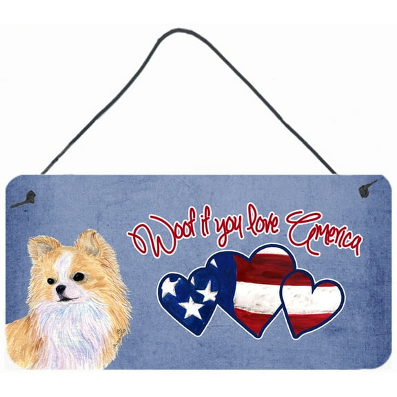Woof if you love America Longhaired Chihuahua Wall or Door Hanging Prints