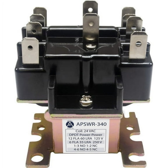 Appli Parts Switching Relay DPDT 24v Coil 15a 2 Poles 90-340 APSR-340