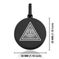 thumbnail image 2 of Stainless Steel Masonic All Seeing Eye Symbol Round Medallion Keychain Circle Ring, 2 of 2