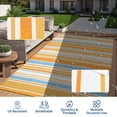 thumbnail image 4 of Garvee 9x12ft Waterproof Outdoor Rugs Modern Striped Straw Rugs for Patio, Reversible UV-Resistant Plastic Outdoor Camping Rugs Carpet for Porch, Deck, Backyard, Balcony, Orange, 4 of 6