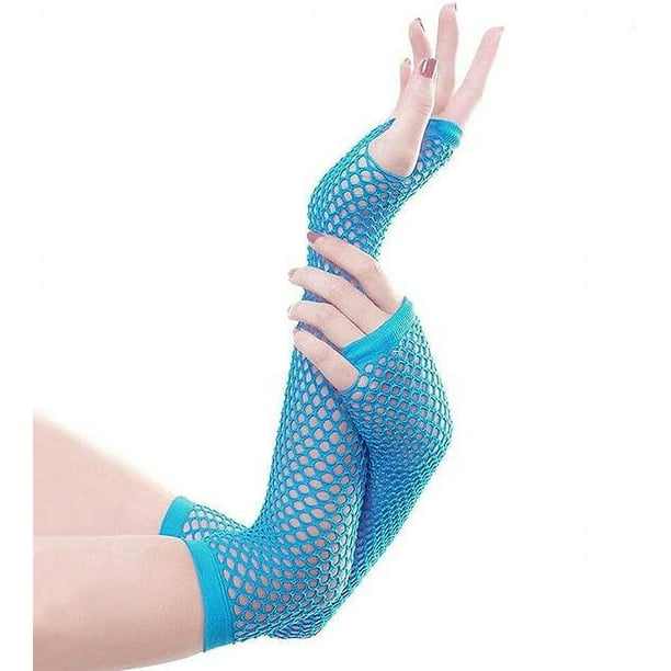2 Pares De Guantes De Rejilla Sin Dedos Para Mujer – Largos Y Cortos, Estilo Años 80 Y Gótico, Ideales Para Fiestas Y Cosplay