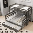 thumbnail image 5 of Harper & Bright Designs Twin XL Over Queen Bunk Bed with Trundle, Wood Frame Detachable into 2 Separate Beds, Sturdy Platform Bunk with Guard Rail & Ladder, Grey, 5 of 16