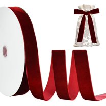 NANAHuang Khaki Gold Velvet Ribbon 3/8 Inch x 25yds, Vintage Velvet Ribbons, for Wreath Decoration Handmade Craft Ornaments Gift Wrapping & Bow Making, Valentine's Day Bouquet Packaging