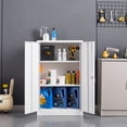 thumbnail image 2 of Gewnee Metal Storage Cabinet, 42 inch Folding Garage Cabinets with Adjustable Shelves and Locking Doors,White, 2 of 9