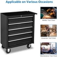 thumbnail image 3 of Ktaxon 5-Drawer Rolling Tool Chest, Tool Storage Cabinet with Lockable Wheels, Tool Organizer Box for Garage, Warehouse & Repair Shop, Black, 3 of 7