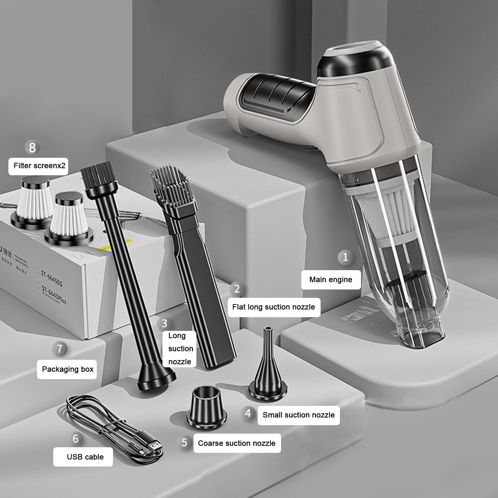 HBBKVI Handheld Vacuum Cleaner, Car Vacuum Cleaner, Portable Vacuum Cleaner, Dry/Wet Handheld Vacuum Cleaner