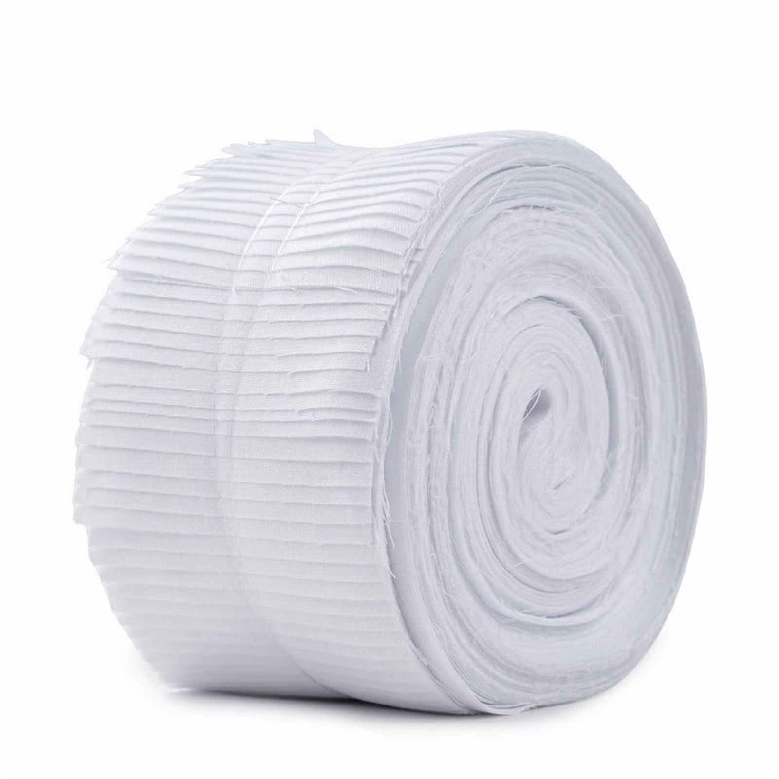 40PCS Jelly Roll Fabric, 2.5x39 Inches (6.5x100 cm) White Cotton Fabric Quilting Strips, Jelly Rolls Patchwork Craft Cotton for Quilting and Sewing DIY Crafts（White Cloth Strip）