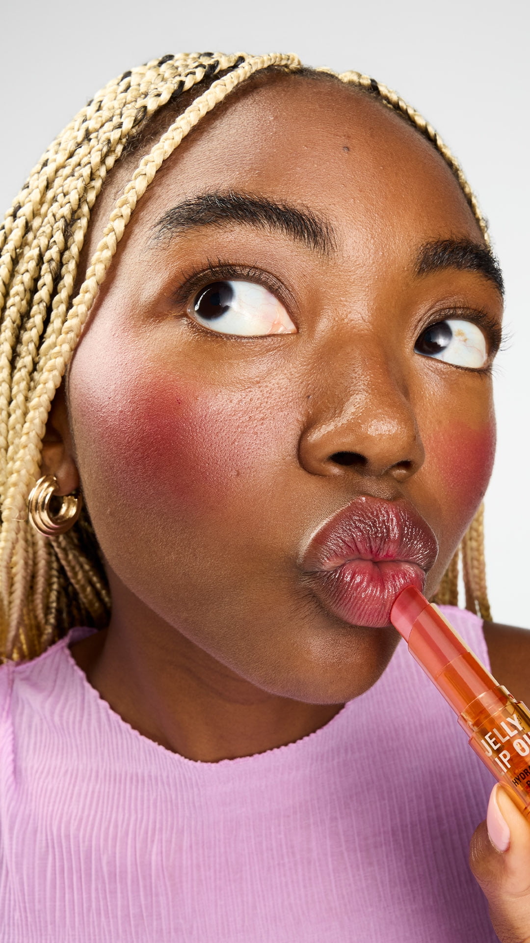 Revolution Jelly Lip Oil Stick, Hydrating with Hyaluronic Acid, Popsicle Peach