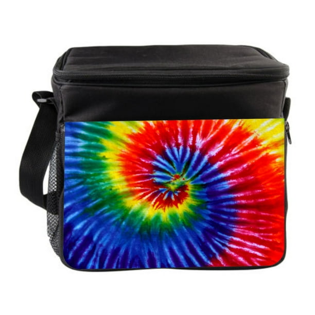 Retro Tie Dye Swirl Cross Body Thermo Cooler Lunch Bag For Kids and