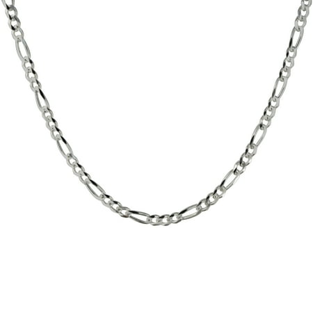 Brilliance Fine Jewelry Sterling Silver Figaro Chain Necklace 20 in