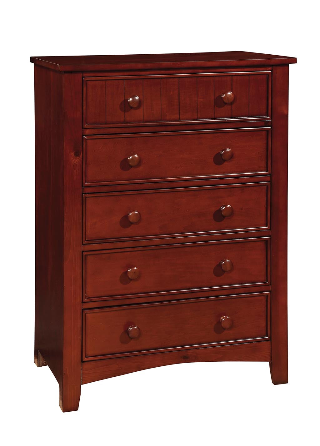 Furniture of America Geniet Transitional 5-Drawer Chest, Cherry ...