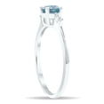 thumbnail image 2 of SZUL Women's Aquamarine and Diamond Sparkle Ring in 10K White Gold, 2 of 5