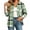 4-Mint Green, variant on Yertdoel Flannel Shirt Women Long Sleeve Plaid Lapel Open Front Button Down Shirts Stylish Casual Soft Cozy Cardigan Jackets