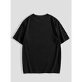 thumbnail image 2 of Men's Y2K Anime Graphic T-Shirt - "JUST YOU" Eye & Mouth Print, Casual Cotton Short Sleeve Crew Neck, Summer Streetwear, White with Black Design, Hand Wash, 2 of 6