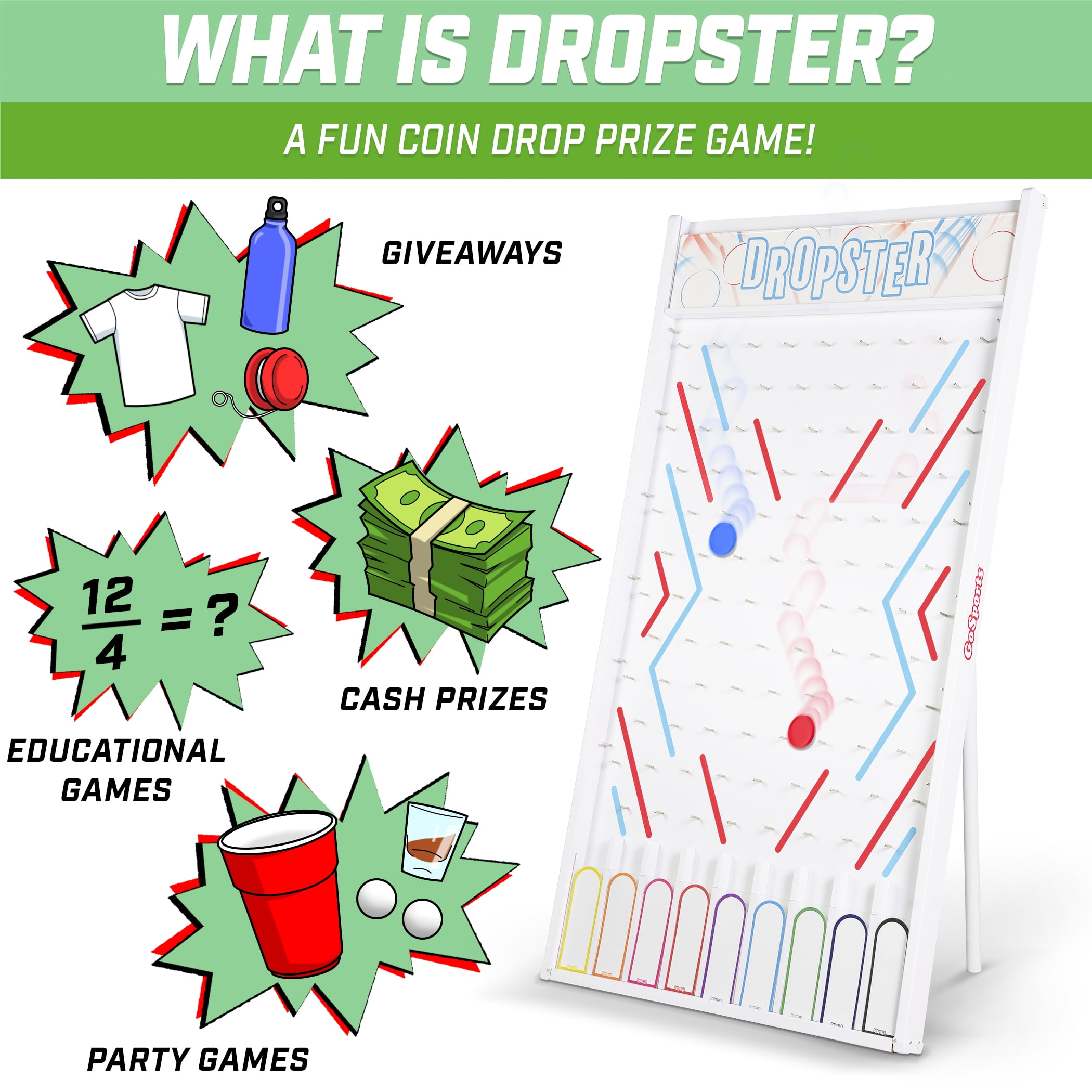 GoSports DROPSTER Prize Drop Game with Customizable Slots