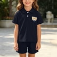 thumbnail image 7 of OGLCCG Boys Shorts Sets Size 0-8 Collared Button Up Short Sleeve T-Shirt and Shorts Summer School Uniform 2 Piece Sets, 7 of 7