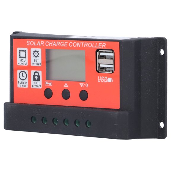 Regulador de batería solar, 40 A, 12 V, 24 V, PWM, controlador de carga solar LCD, funcionalidad versátil
