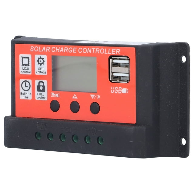 Regulador de batería solar, 40 A, 12 V, 24 V, PWM, controlador de carga solar LCD, funcionalidad versátil