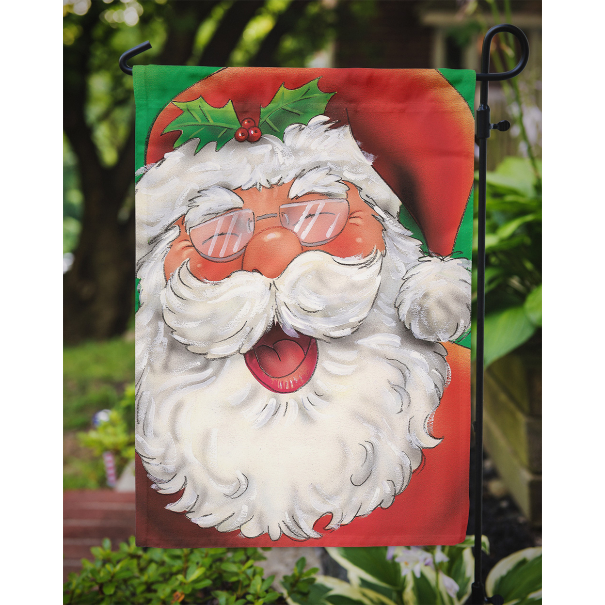 Carolines Treasures AAH7262GF Jolly Santa Claus Flag Garden Size  Small multicolor