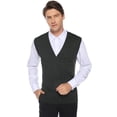 thumbnail image 3 of Purcoar Men's V-Neck Button Front Sweater Vest Twist Cable Knitwear Cardigan, 3 of 6