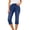 Dark Blue, variant on Women'S High Waisted Distressed Hem Denim Capris Casual Summer Stretch Pocket Jeans Cropped Pants Trendy Fashion Trousers for Daily Wear